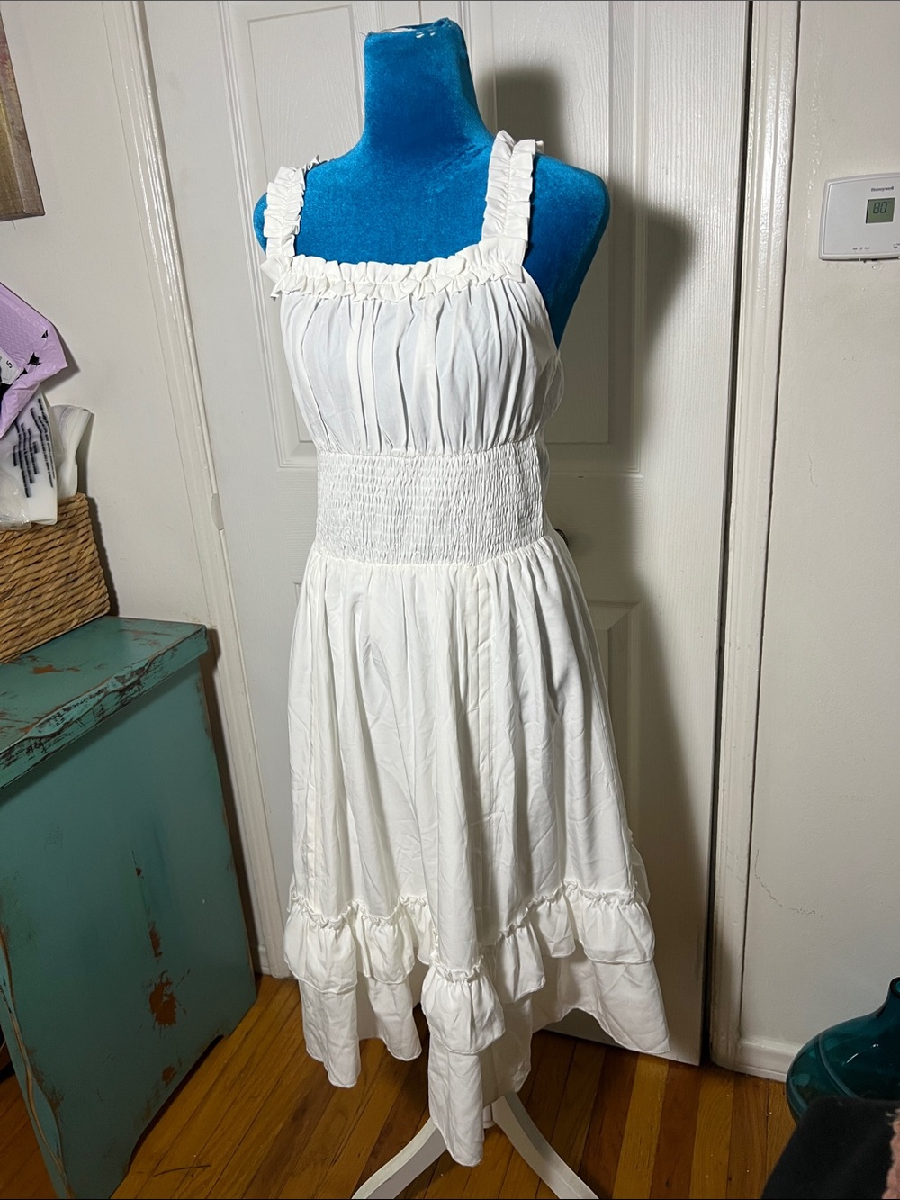 Scarlet Darkness Goth Renaissance White Midi Dress Women’s Small - Picture 3 of 8